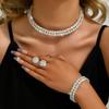Ladies' set of Rhinestone light luxury, minimalist and high-end necklaces, earrings, bracelets, wedding party accessories
