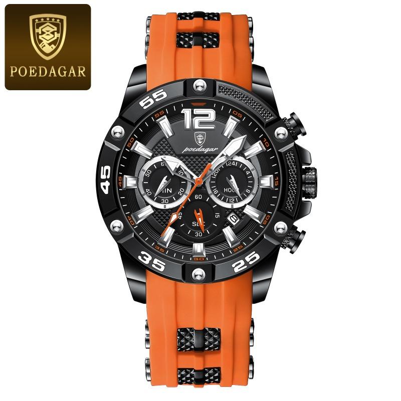 Top Brand Multi-function New Men's Watch Silicone Tape Quartz Waterproof Luminous Fashion Watch
