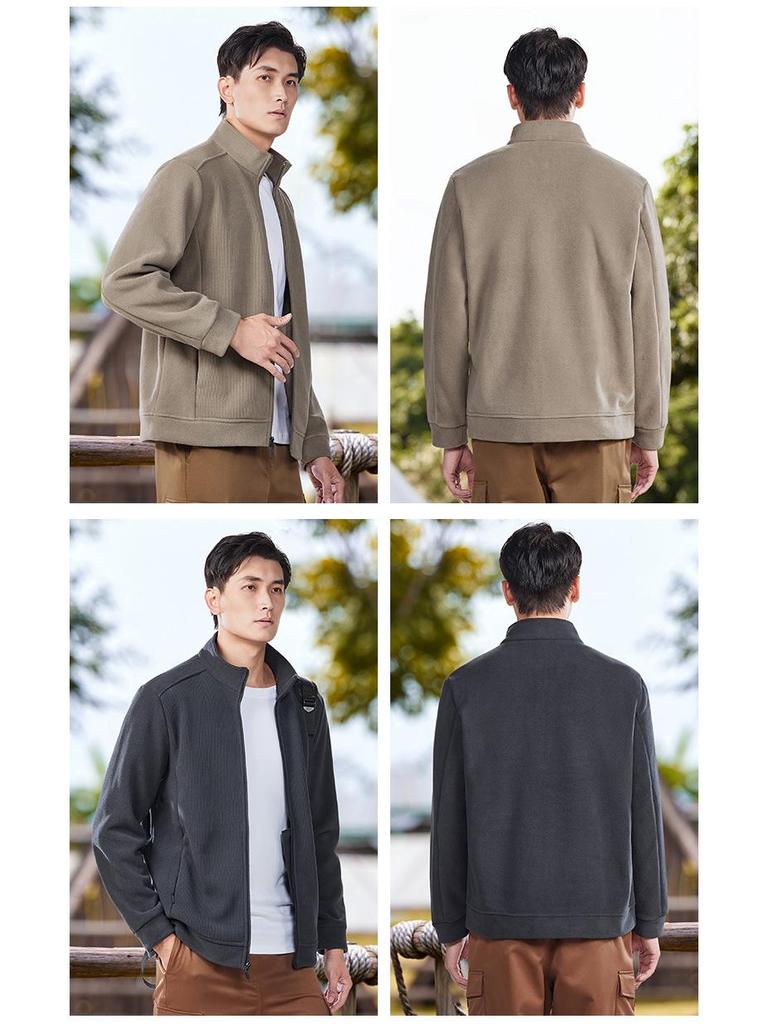 Herrjacka i antistatisk manchesterfleece med ståkrage