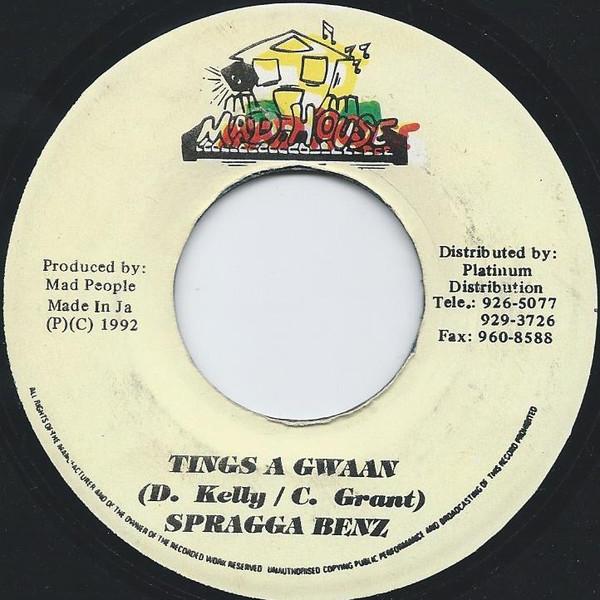 

7-дюймовая пластинка SPRAGGA BENZ - Tings A Gwaan NONE Mad House Ямайский регги, ска и даб Б/У
