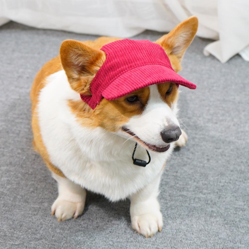 Pet Baseball Sun Hat, Adjustable Breathable Outdoor Visor Cap for Corgi Teddy Golden Retriever Puppy 20 Colors Lightweight Dog Sun Protection Hat