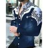 New men's fashionable luxury long sleeved shirt with high-definition 3D printed shirt and bamboo pattern top
