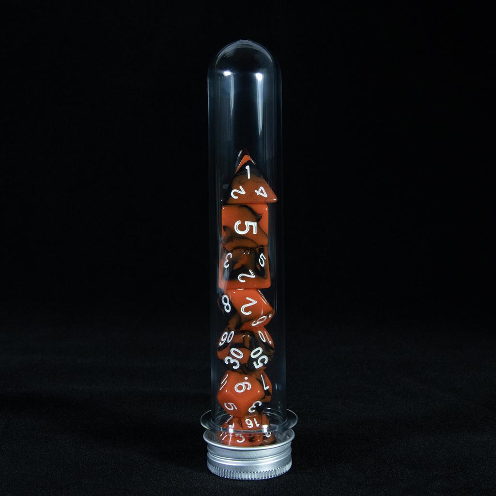 7 szt. Wielościenne kostki w mieszanych kolorach z tubą do DND TRPG RPG Cthulhu COC Gra planszowa Drużyna prowadząca Zestaw kości DND
