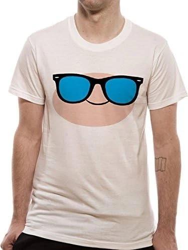 

Officially Licensed Adventure Time Finn Face Glasses Mens White 100% Cotton T-shirt Mens Womens Tees Top XL