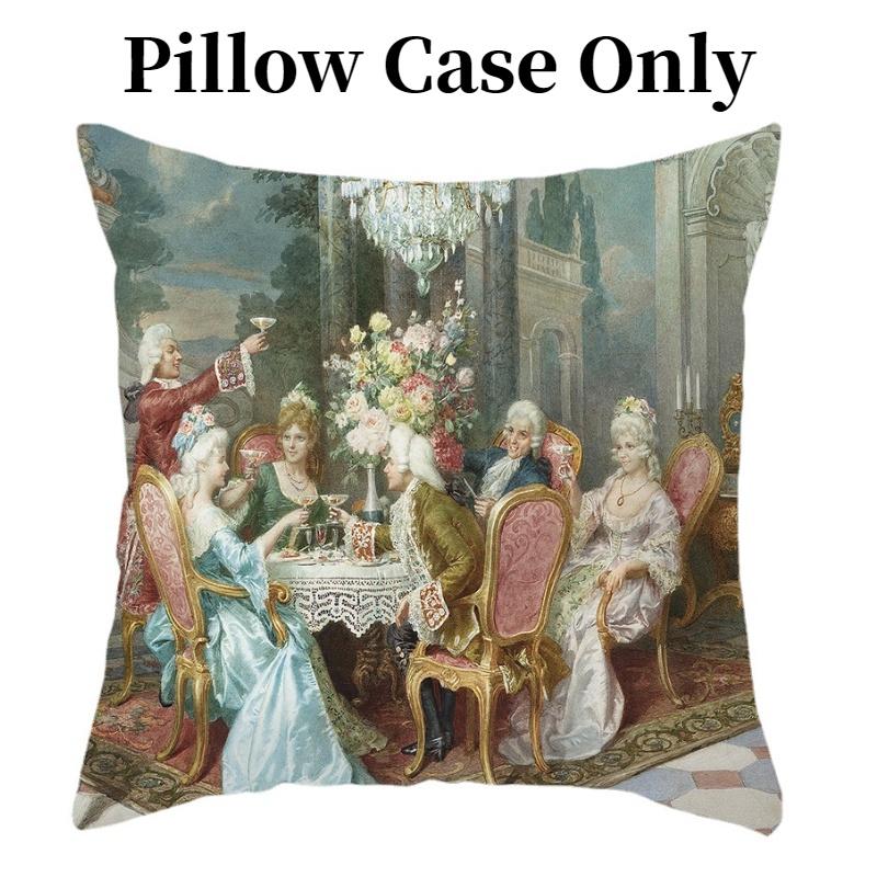 

Oil Throw Painting Pillow Case Linen Suede Soft Cushion Cover Room Decor Sofa Style A,Suede