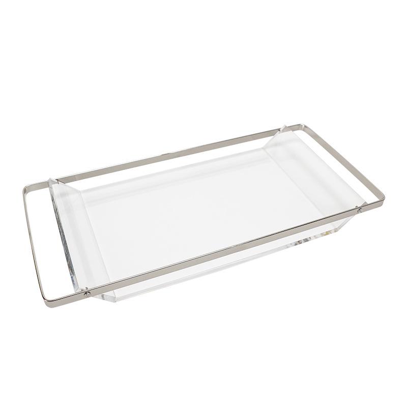 Modern Light Luxury Acrylic Transparent Tray Rectangular Storage Tray Model Room Dining Room Living Room Home Decoration