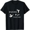 Ducks Fly Together Flying Double Duck T-Shirt