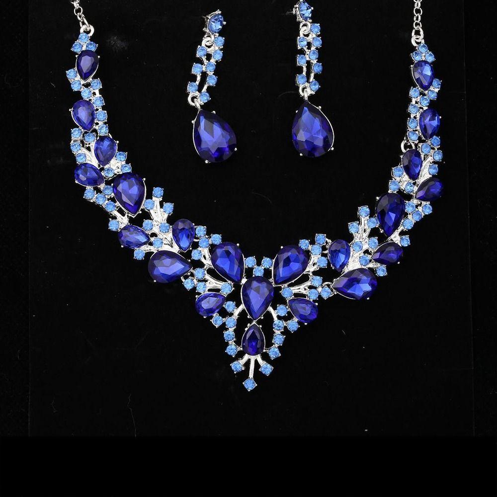 Shape Temperament Korean Style Earrings Wedding Jewelry Set Women Necklace Necklace Ear Studs Set