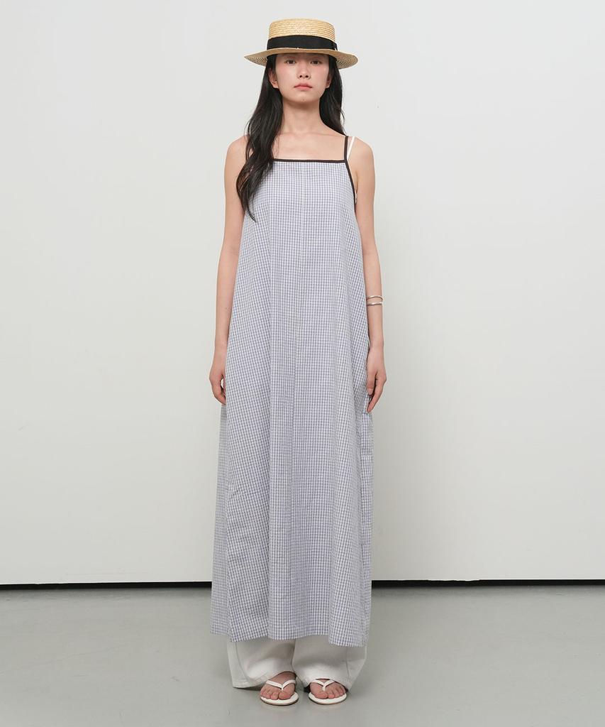 General Idea Check Sleeveless Long Dress [Sky Blue] / Gf2Lop519