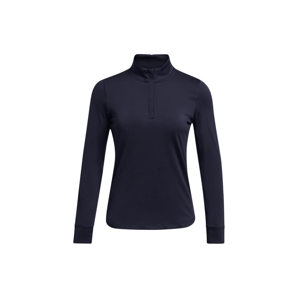 Under Armour Solid Color Breathable Stand Collar Pullover Long Sleeve Sweatshirt Women sweatshirt Navy-Blue 1383614-410
