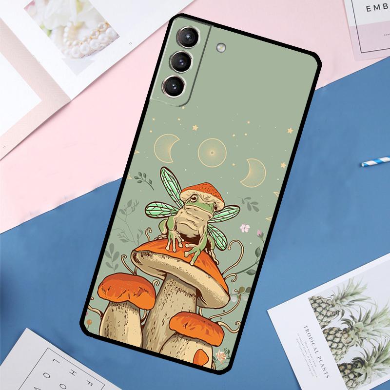 Cottagecore Frog Aesthetic Case For Samsung Galaxy S25 Ultra S21 S22 S24 S23 Ultra S9 S10 Plus S21 FE S25 FE Back Cover