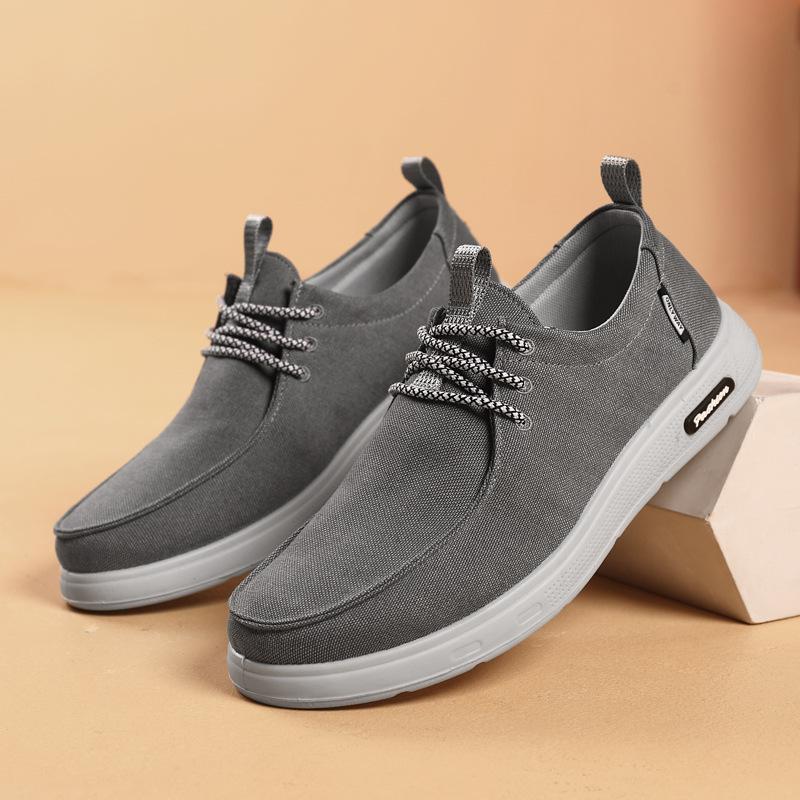 

Shoes men s 2025 new men s cloth shoes versatile soft sole lace-up casual sports men s shoes Korean version trendy breathable single 45
