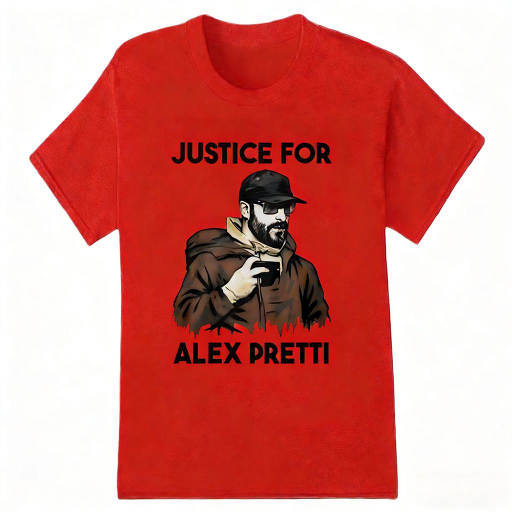 Justice for Alex Pretti 100cotton Unisex Graphics Shirt Abolish ICE Minneapolis Democracy Protest Shirt Short Sleeve Oneck