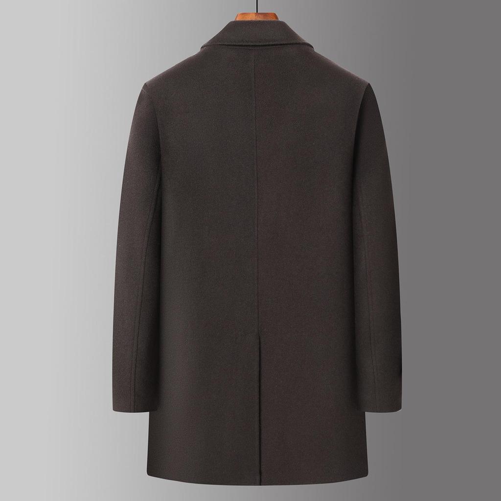 2025 Men's Luxury Woolen Down Coat - Double-Sided, Plus Size, Warm & Lightweight for Autumn/Winter Business Wear