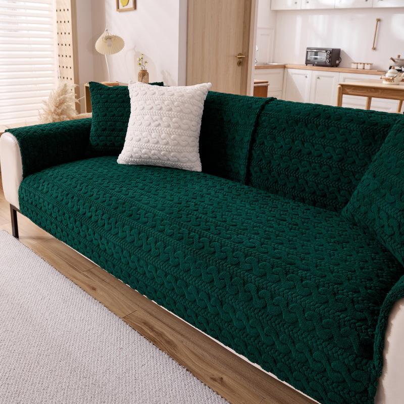 

Зимняя плюшевая подушка для дивана, нескользящая, утолщенная, теплая подушка для сиденья, утолщенное скандинавское простое современное кожаное покрывало для дивана, полотенце 70*70cm