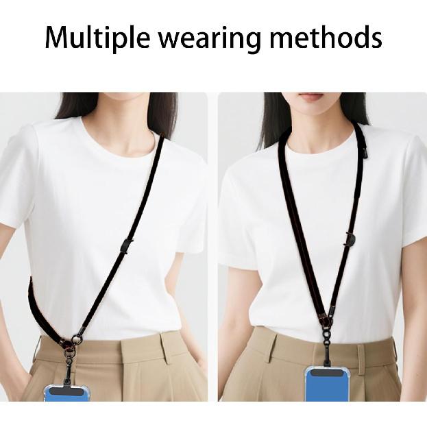 Adjustable Crossbody Phone Lanyard with Quick-Release Buckle, Padded Shoulder, Hands-Free for Phones, Walkie Talkie