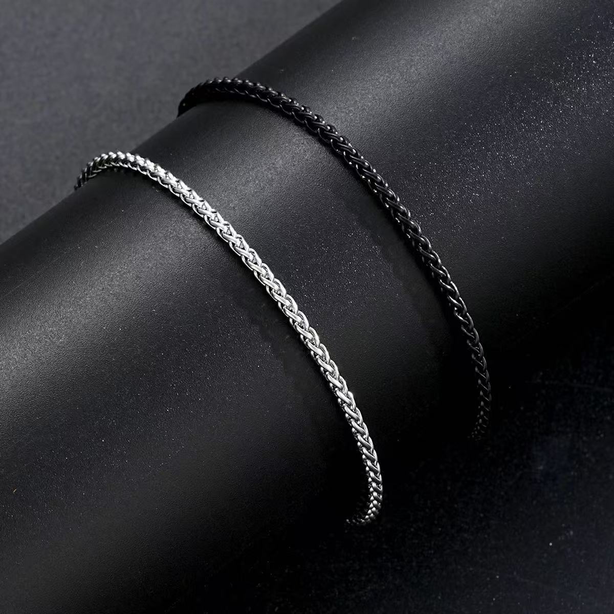 Retro Stainless Steel Men Bracelet Simple Spinal Chain Couple Bracelet Jewelry Fashion Fashion Ladies Accessories Gifts 20cm