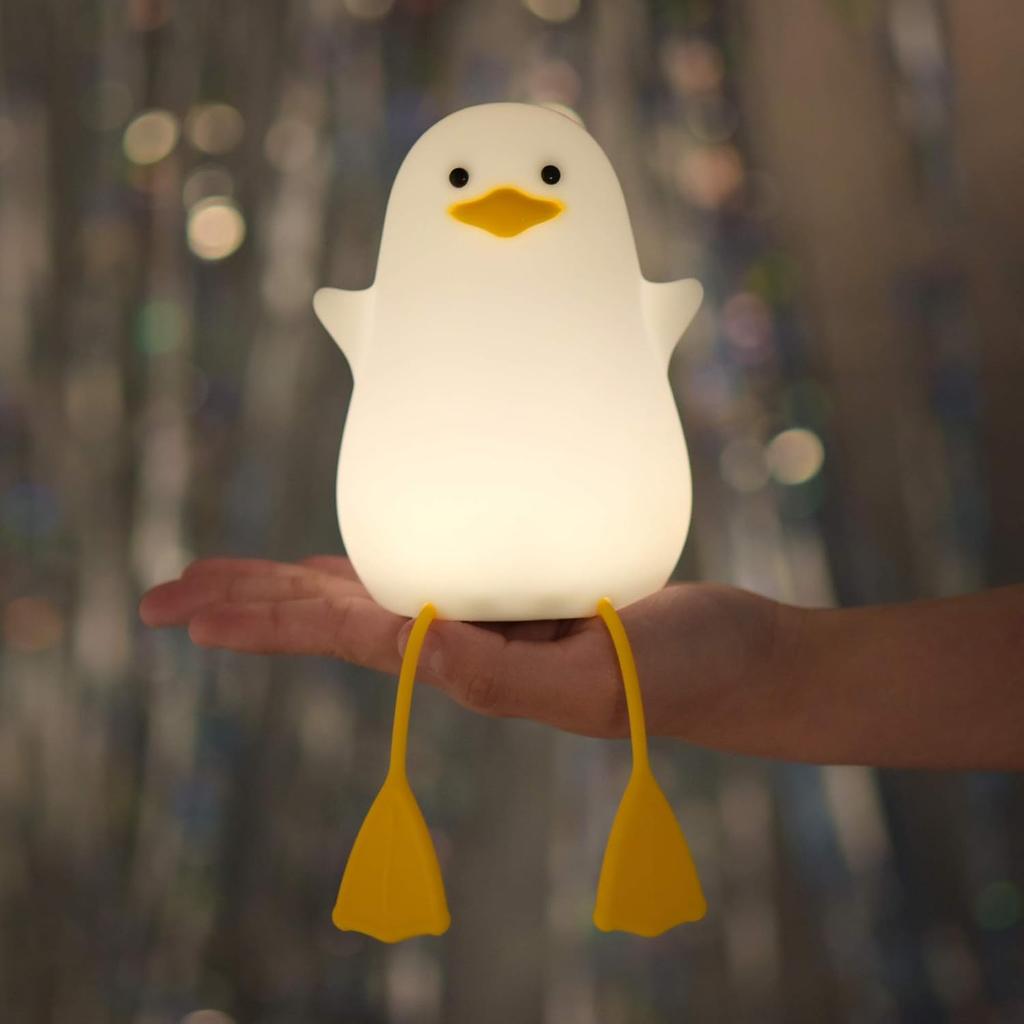 YuanDian Cute Duck Night Light, Gifts for Women Teen Girls Baby,Night Lights for Kids Bedroom Kawaii Room Decor, Cute Christmas Seagull Silicone