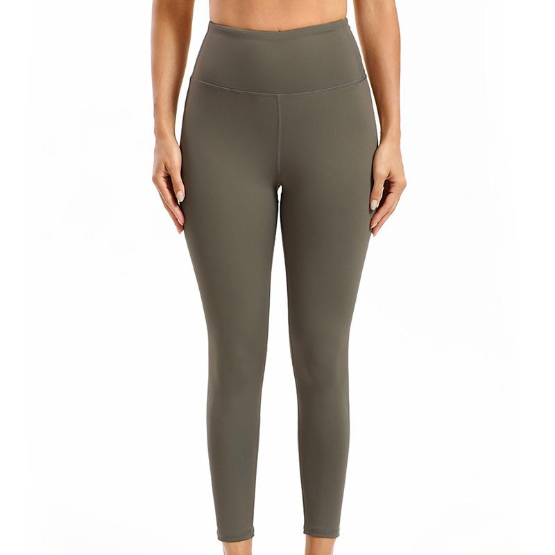 Women's High-Waisted Yoga Pants, Anti-Roll, Butt Lifting, Tummy Control, Cropped Peach Outerwear