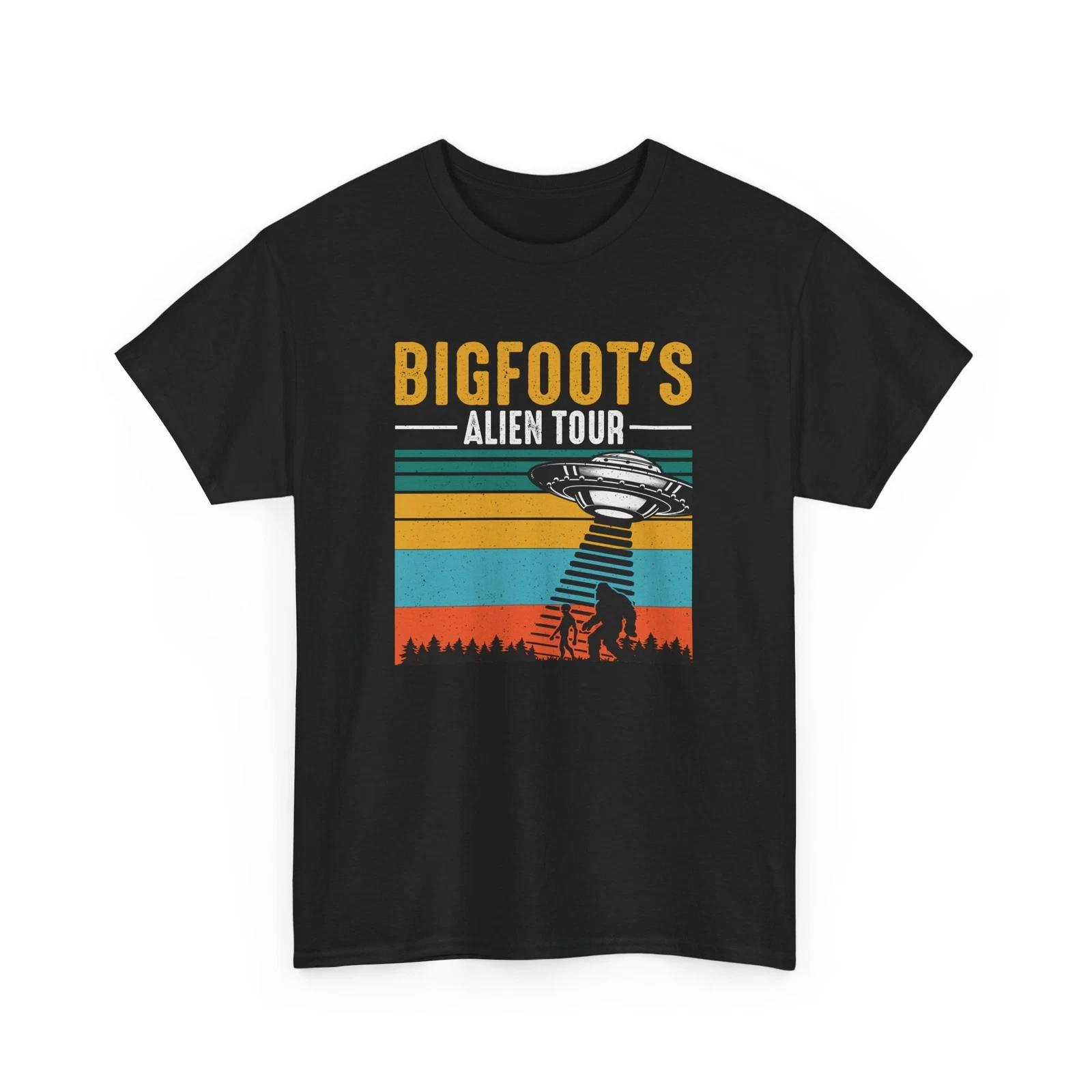 Bigfoot & Alien UFO Lover Tee | Sci-Fi Inspired Graphic T-Shirt S