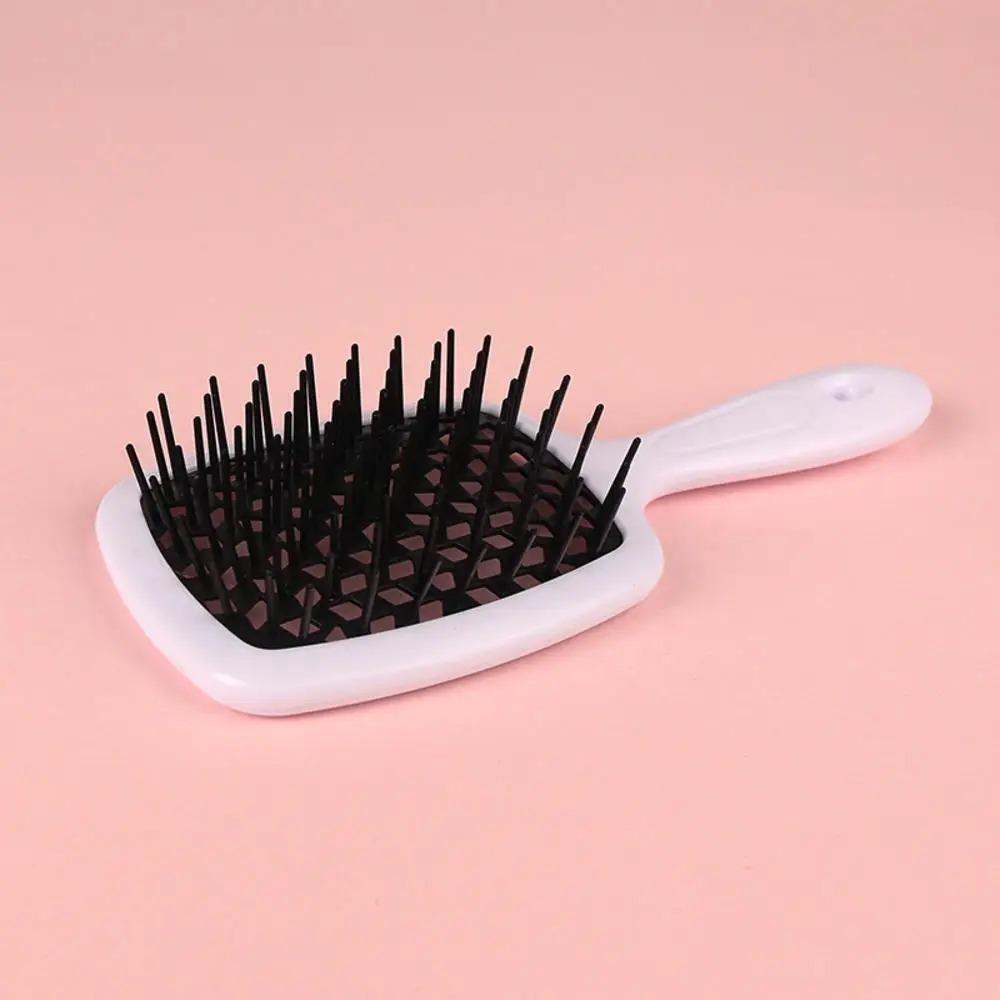 New Square Hollow Hair Comb Scalp Massager Simple Rib Hairbrush Demelant Brush Detangling Comb Fluffy Hairdressing Style Tool