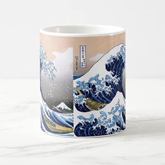 Katsushika the Great Wave Off Mug from Views of Mount Photo Mug Hokusai's "Under Kanagawa" Thirty-six Fuji (Ukiyo-e Series) (A Close-up)