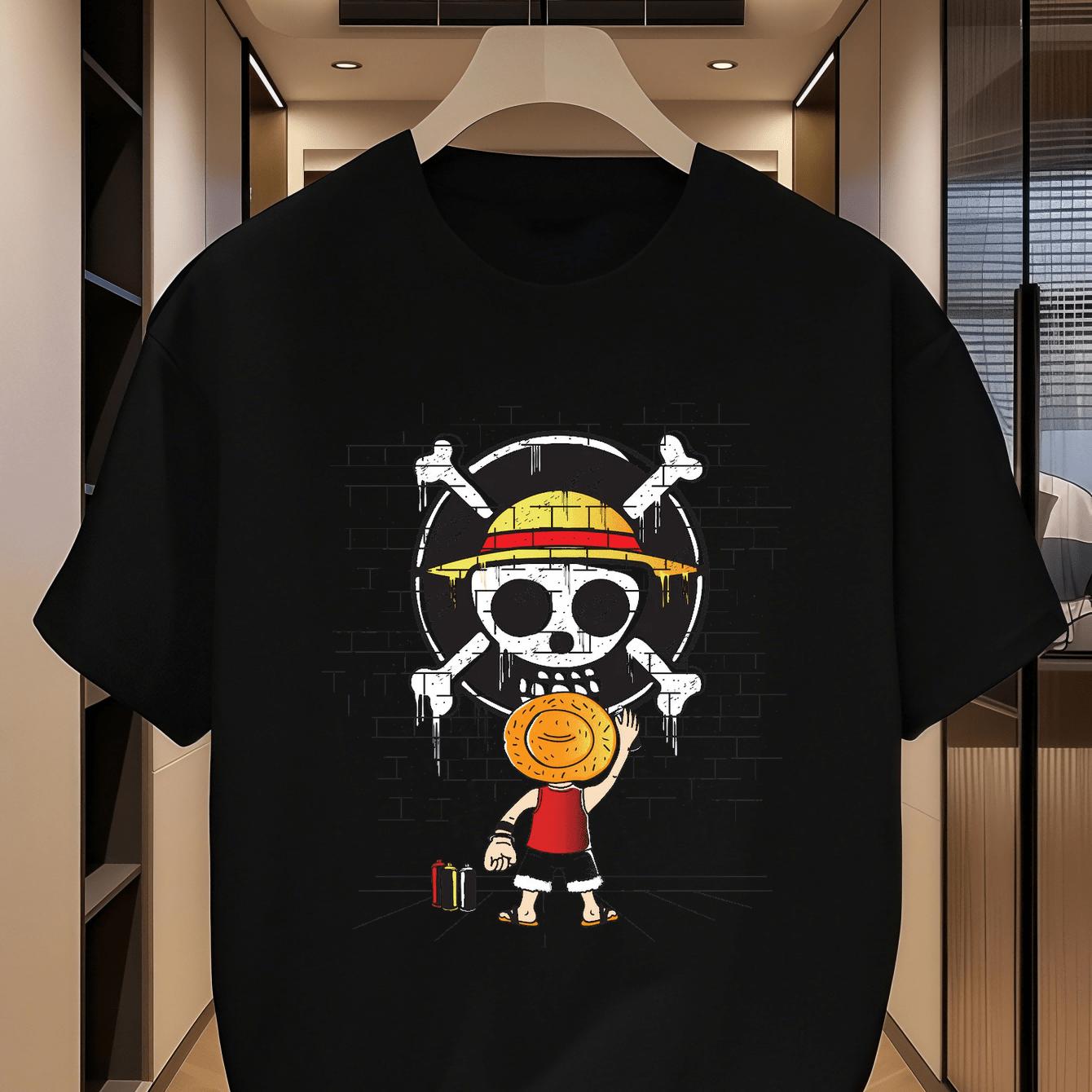 

Американская ретро футболка с черепом и костями черепа, приключения ONE PIECE, лето, новинка, ретро мода, мужская и женская уличная одежда 4XL