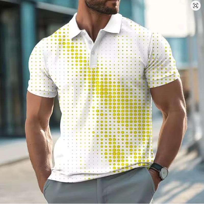 

Men s Geometic Golf Sports Polo Shirt Short Sleeve Polo Shirts Collared Shirts Casual Athleisure Buttons Summer Spring Polo 3XL