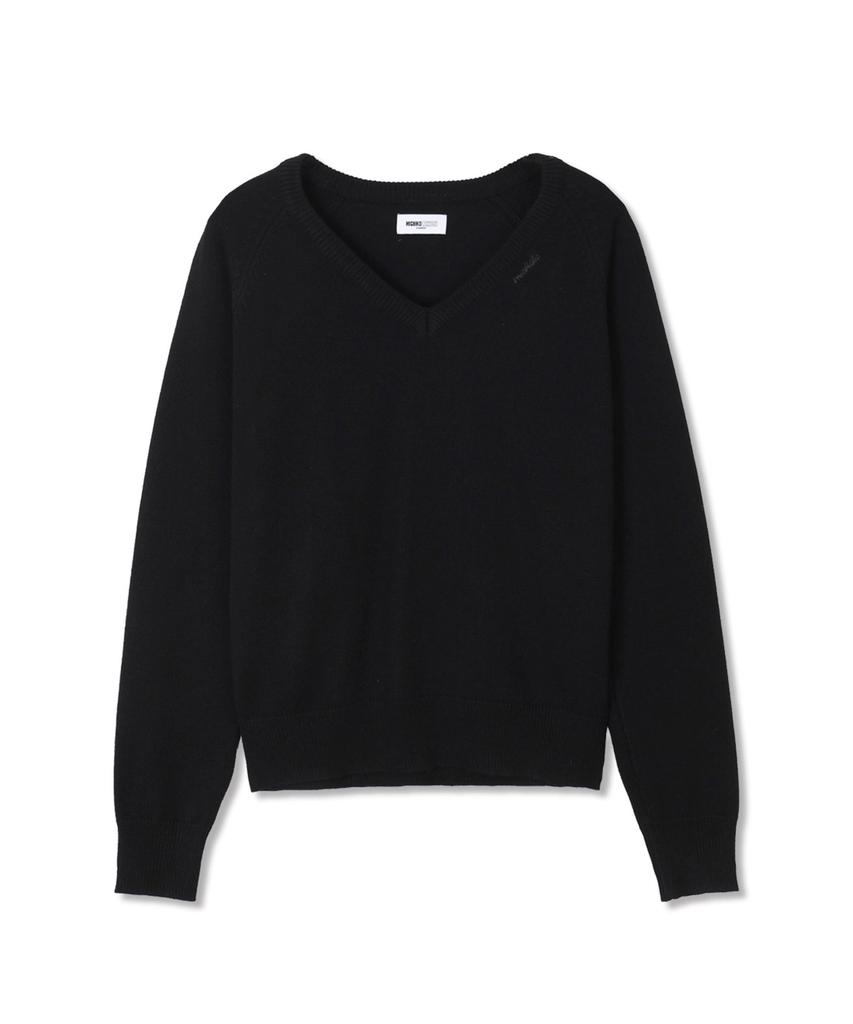 Michikoleondeonkosino Basic V-Neck Wool Knit Black