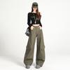 Women's Retro High Waist Wide Leg Cargo Pants - Autumn 2025 Slim Fit