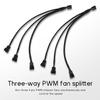 2 Pack 3 Way 4 Pin Pwm Fan Splitter Cable, PC Fan Splitter 1 to 3 Converter CA PwmFan Extension Cable PCCase Fans Header Splitters Computer PC