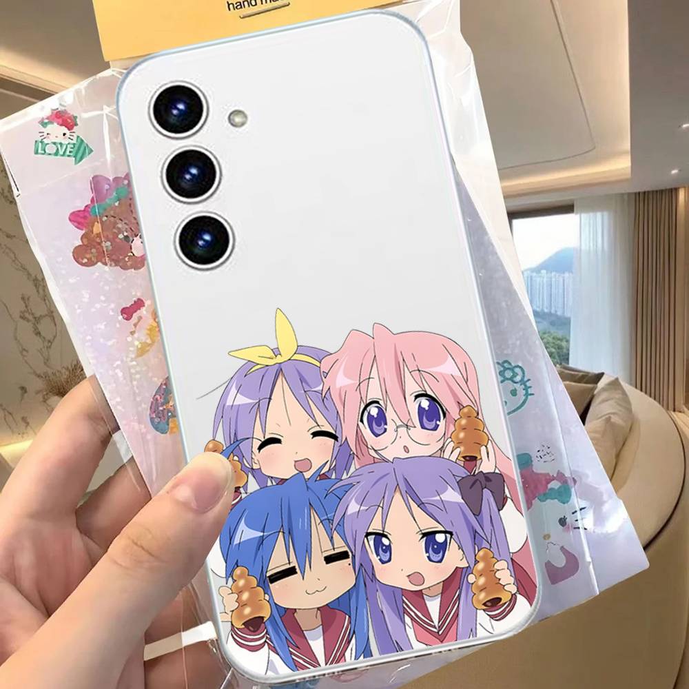 Kawaii Anime L-Lucky Star HD Clear Transparent Phone Case For Samsung Galaxy A52,A12,A51,S24,S23,S22ULTRA,S21 Edge,S20LITE,Plus,