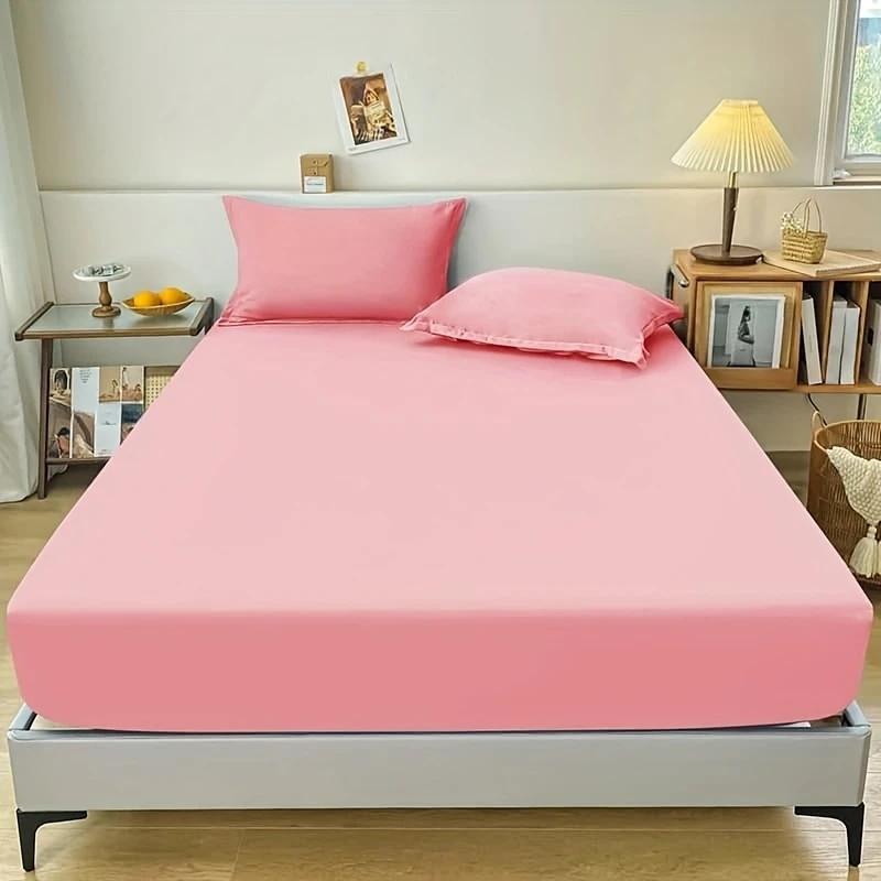 1ks Ultra měkké prostěradlo s gumou - Lehký prodyšný polyester, Snadná údržba a padnoucí chránič matrace, Pohodlné ložní prádlo pro všechna roční období Měkké prostěradlo