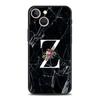 Letters Flower English Marble Phone Case For iPhone 17 16 15 Pro Max 11 12 13 14 7 8 Plus SE 2020 X XR XS Cover Soft Black