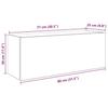 Bathroom Wall Cabinet with Rustic Wood Look 31.5 x 9.8 x 11.8 in (L x D x H) Engineered Wood