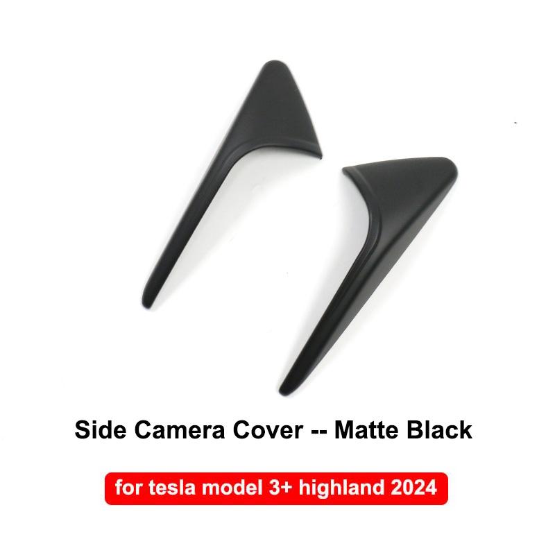 For Tesla Model Y LAUNCH 2025 Model 3 Highland 2024 Side Camera Cover Lens Protector Leaf Board Sticker ABS Carbon Fiber Juniper