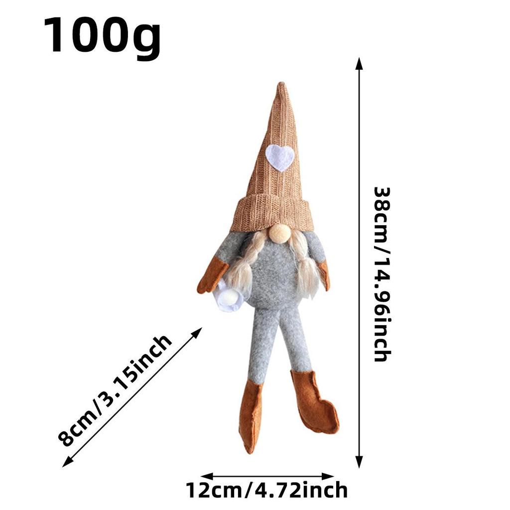 Cross-Border Knitted High-Hat Doll with Hanging Legs - Hand-Grind Coffee Christmas Plush Decoration