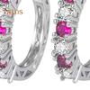 1 Pair Women Huggie Earrings Blue Cubic Zirconia Small Hoop Earrings Party Prom Clipping-on Earrings Copper Round Earrings