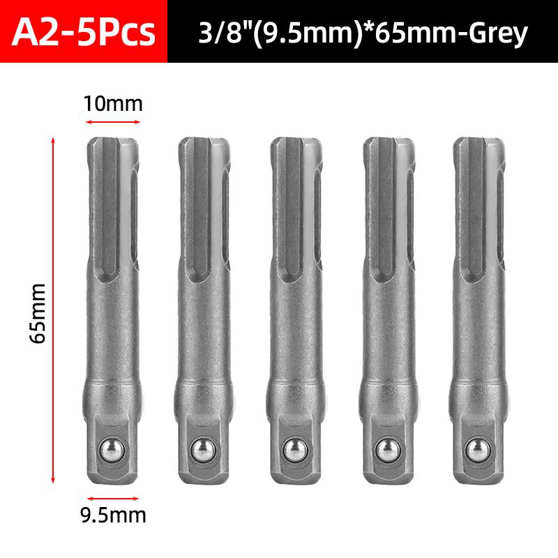 1/4"3/8"1/2" SDS Plus Socket Driver Drill Quick Change Hex Extension Adaptors Connector Hammer Drilling Bit Nut Impact Head Tool