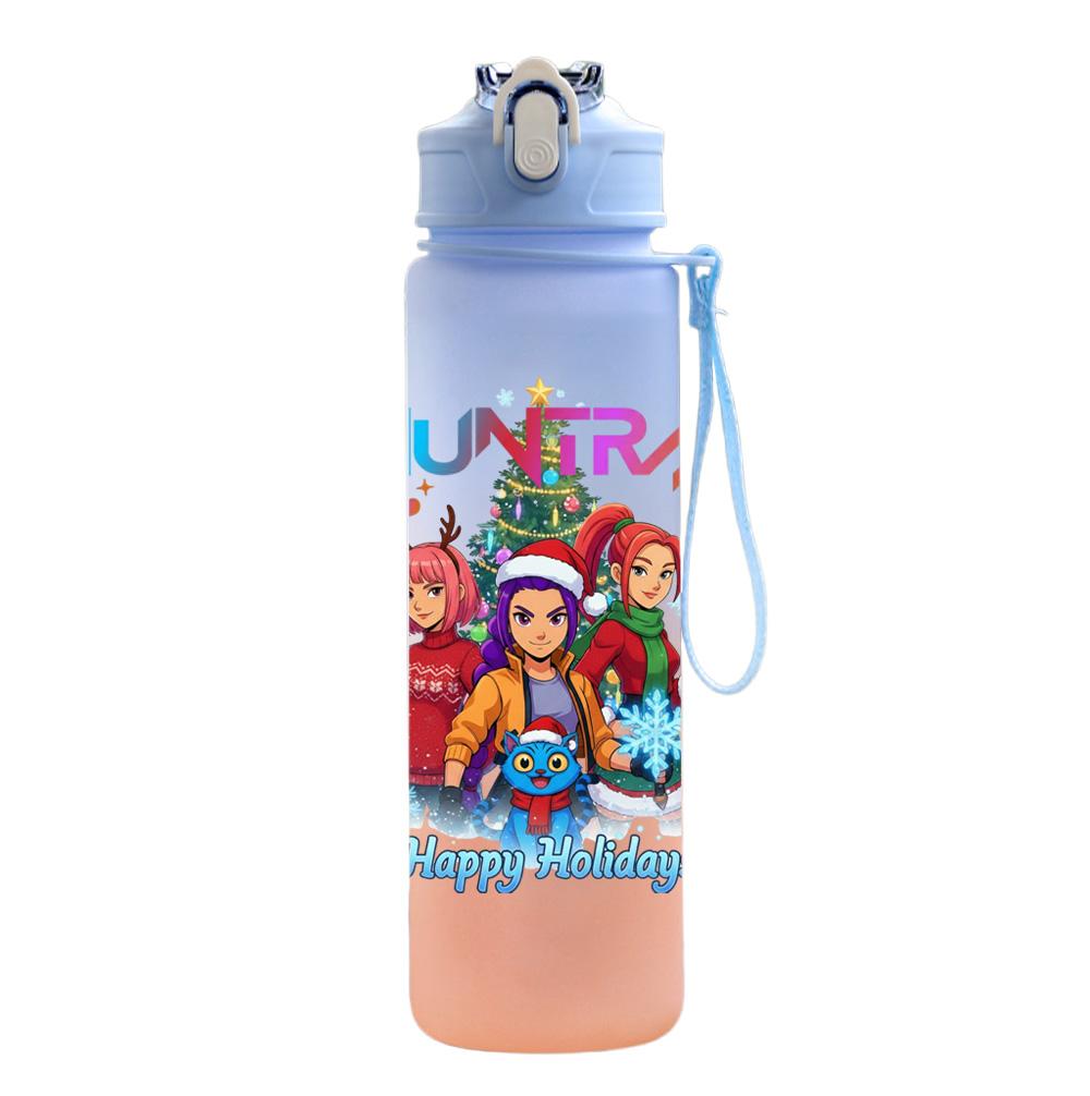 750Ml Water Bottle Anime Christmas K-Pop Demon Hunters Printed Large Capacity Drinking Cup Portable Outdoor Sports Water Cup Children Kid Gift