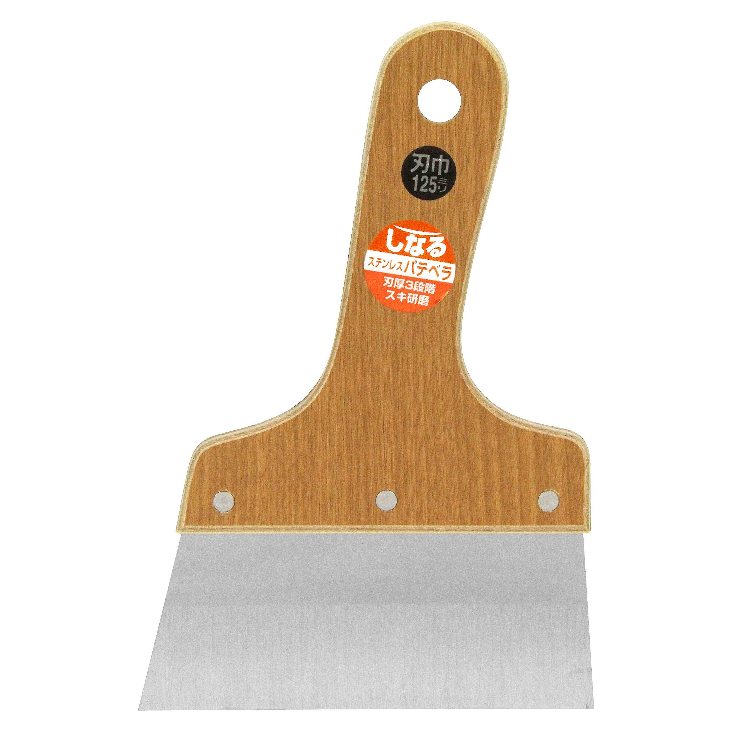 SK11 Flexible Putty Stainless 125mm Spatula, Steel, 0.4mm Thick,