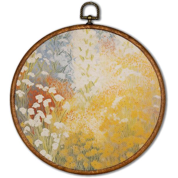 KSDUT Boho Flower Floral Wall Decor Art - Botanical Neutral Wall Art Canvas Frame Hanging Prints, Vintage Landscape Wildflower Round Wall Art Decor flower-7