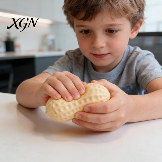 Hand Stress Reliever Simulated Peanut Squeeze Toy Relieving Shape Sensory Stretchy Fidget Anti-anxiety Relaxation