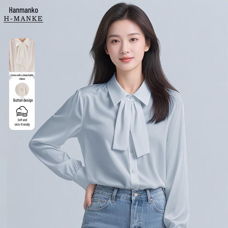 HANMANKE Women s Long Sleeve Chiffon Blouse XL