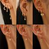 Sternenmond Ohrringe Set Stecker Creolen Hänger Zirkon Mode Damen Luxus Ohrschmuck