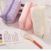 Minimalist Plaid Makeup Bag Zipper Closure Travel Toiletry Bag Cosmetic Bag  Students