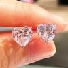 Fashion Exquisite Shining Mini Heart-shaped Zircon Stud Earrings for Women Stainless Steel Piercing Jewelry Accessories Gifts
