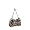 New Faux Fur Underarm Shoulder Bag Chain Strap Leopard Print Baguette Evening Clutch Bag for Women Fashion Trendy Soft Comfortable Multi-Occasion