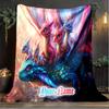 1PC Custom Name Fantasy Dragon Parade flannel blanket versatile,all-season throw suitable for the living room,bedroom,camping,travel,and gift