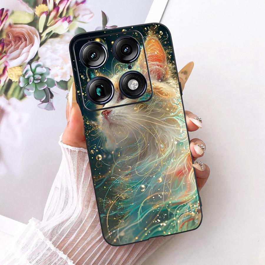 For Motorola Signature 5G Fashion Style Elegant Painted Phone Casing Cover Moto X70 Air Pro Soft Silicone Black TPU Case